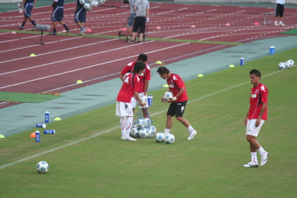 ボール片付け中