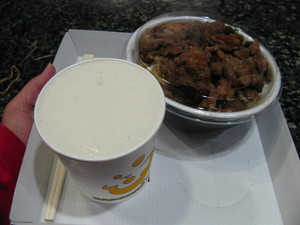 ジンギスカン丼とビール！