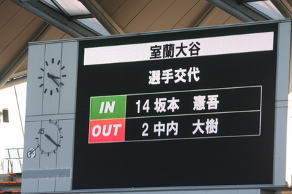 交代出場です