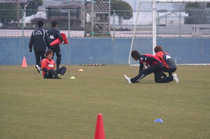 GK３人は赤池コーチと李さんのもとで