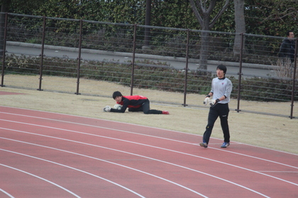 GK陣はゴール裏で