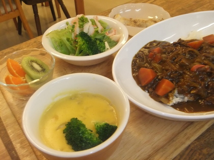 カレーとパンプキンスープ