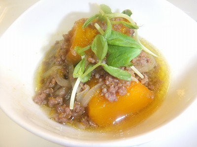 中華風カボチャそぼろ。