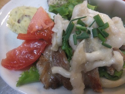 豚ロースのおろしキノコ。