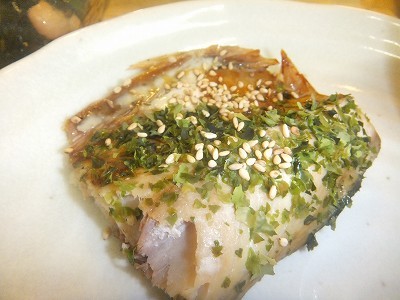 サバの青のりのせ。