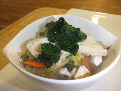 白菜と木綿豆腐のミルフィーユ。