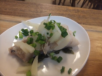 たらの昆布蒸し。