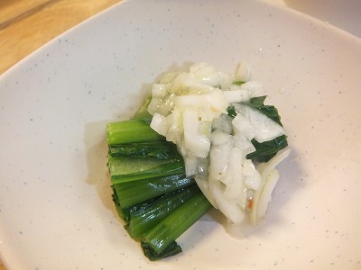 小松菜のオニオン塩レモン。