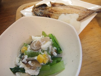 小松菜の中華あんかけ。