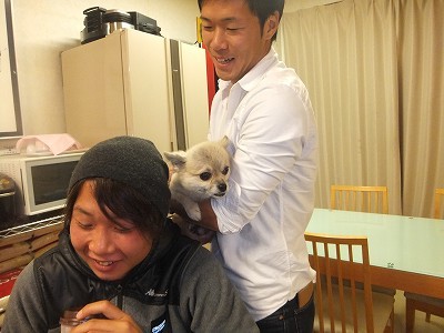 ショウゴくんとぺーちゃん。