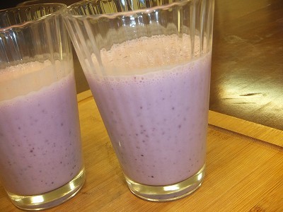 ブルーベリーヨーグルトドリンク。