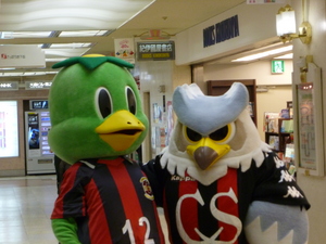 同じ赤黒の縦じまを纏いし仲間