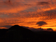 手稲山へ沈む夕日