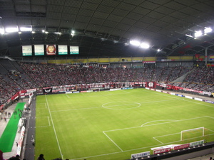 試合前(アウェー側から)