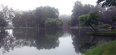 太鼓橋のある庭園