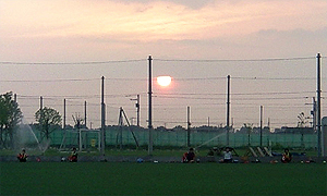 東雁来１２条３丁目の夕日