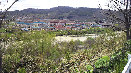 古い炭住街があった地区