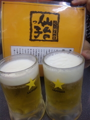 仙台のラーメン屋さんでサッポロビール